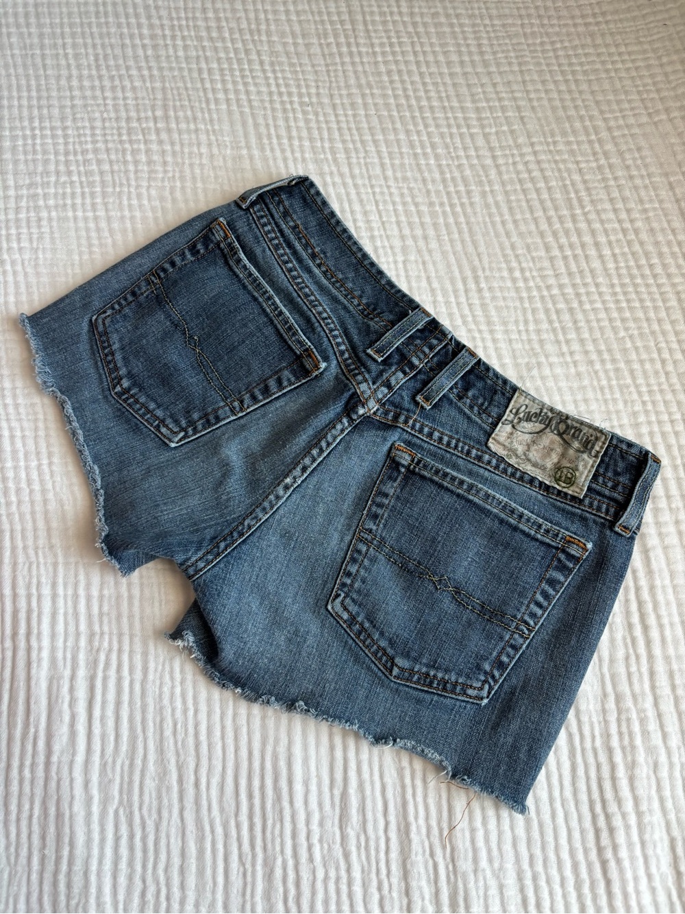 Vintage Lucky Brand Dark Blue Denim Cutoff Shorts